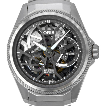 Oris Propilot X Titanium Grey Skeleton Dial Automatic 01-115-7759-7153-Set7-22-01TLC 100M Men's Watch