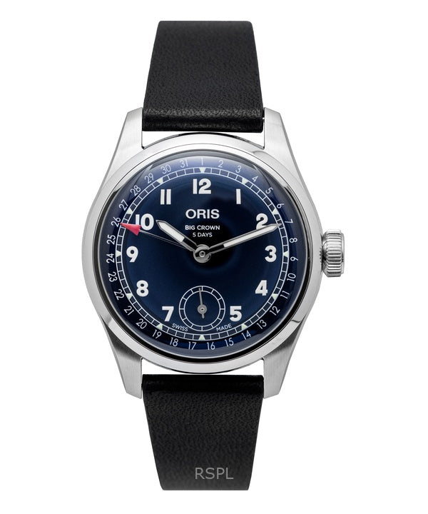 Oris Big Crown Pointer Date Calibre 403 Leather Strap Blue Dial Automatic 01-403-7776-4065-07-5-19-11 Men's Watch