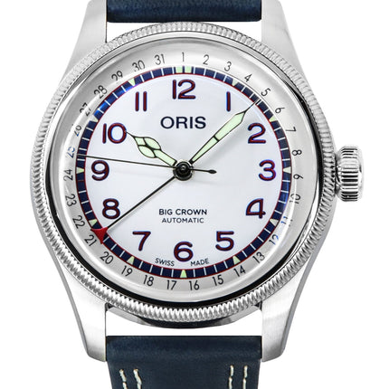 Oris Hank Aaron Limited Edition Leather Strap White Dial Automatic 01-754-7785-4081-Set Unisex Watch With Gift Set