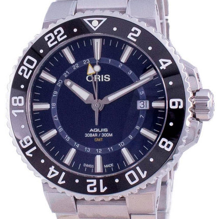 Oris Aquis GMT Date Automatic Diver's 01-798-7754-4135-07-8-24-05PEB 300M Men's Watch
