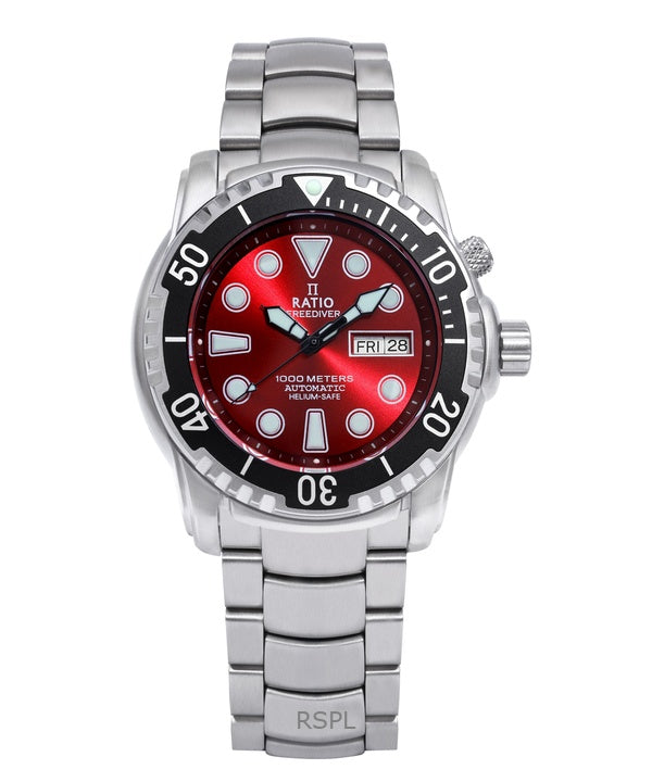 Ratio FreeDiver Helium-Safe 1000M Sapphire Automatic 1068HA96-34VA-RED Men's Watch
