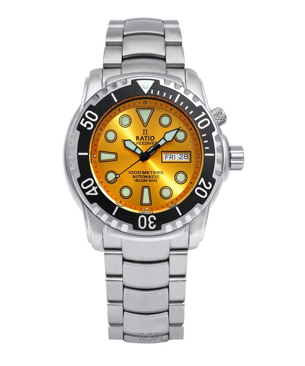 Ratio FreeDiver Helium-Safe 1000M Sapphire Automatic 1068HA96-34VA-YLW Men's Watch