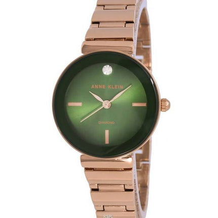 Anne Klein Diamond Accent Green Dial Quartz 2434GNRG Womens Watch