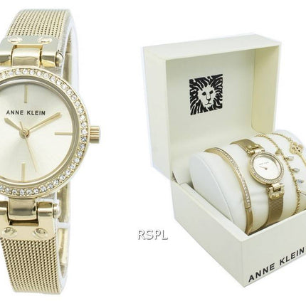 Anne Klein 3424GBST Diamond Accents Quartz With Gift Set Women's Watch