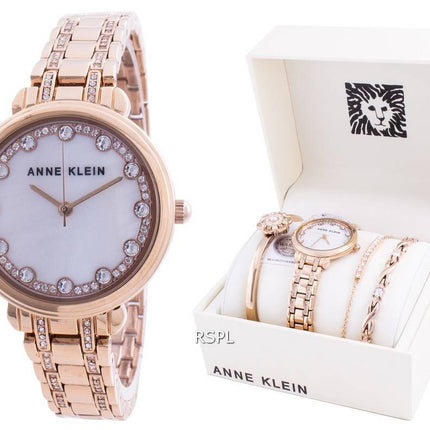 Anne Klein Swarovski Crystal Accented 3488RGST Quartz With Gift Set Women's Watch