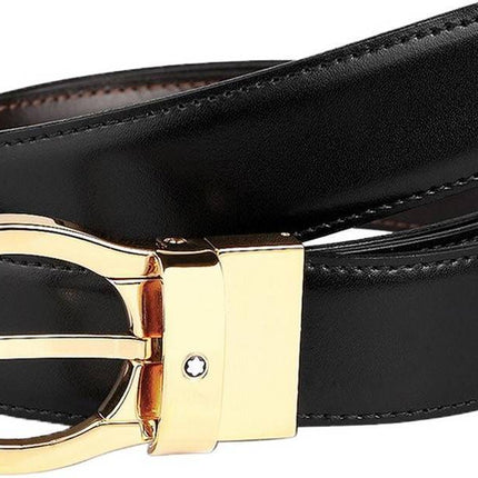 Montblanc 38579 Classic Black/Brown Reversible Men's Leather Belt