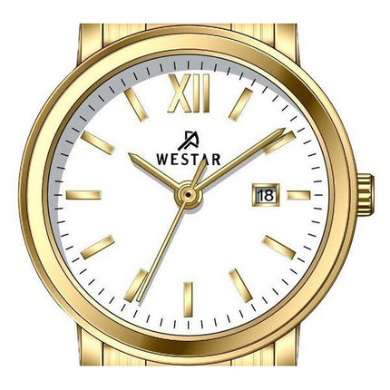 Westar Profile Stainless Steel White Dial Quartz 40245GPN101 Womens Watch