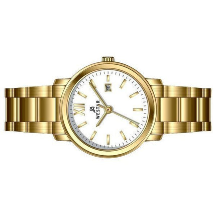 Westar Profile Stainless Steel White Dial Quartz 40245GPN101 Womens Watch