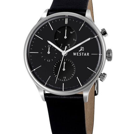 Westar Profile Leather Strap Black Dial Quartz 50192STN103 Mens Watch