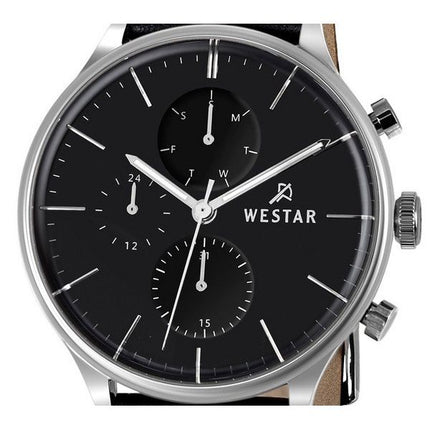 Westar Profile Leather Strap Black Dial Quartz 50192STN103 Mens Watch