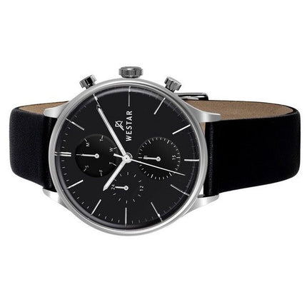 Westar Profile Leather Strap Black Dial Quartz 50192STN103 Mens Watch