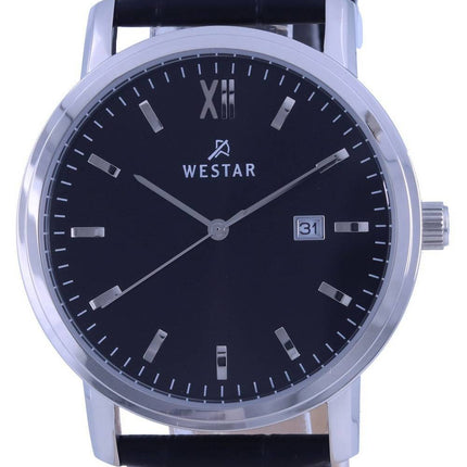 Westar Black Dial Leather Strap Quartz 50244 STN 103 Mens Watch