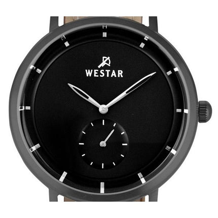 Westar Profile Leather Strap Black Dial Quartz 50246GGN183 Mens Watch