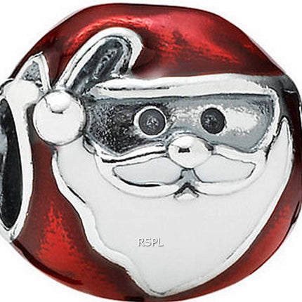 PANDORA 791405ENMX Jolly Father Christmas Charm Women's
