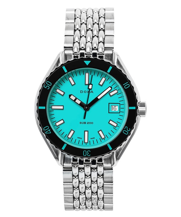 Doxa SUB 200 Aquamarine Turquoise Dial Automatic Diver's 799.10.241.10 200M Men's Watch With Extra Strap
