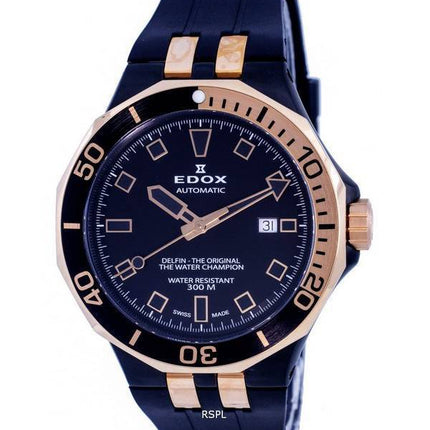 Edox Delfin Divers Black Dial Automatic 80110357NRCANIR 80110 357NRCA NIR 300M Mens Watch