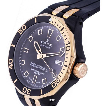 Edox Delfin Divers Black Dial Automatic 80110357NRCANIR 80110 357NRCA NIR 300M Mens Watch