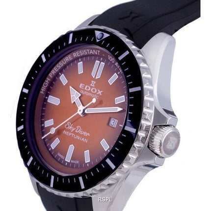 Edox SkyDiver Neptunian Divers Orange Dial Automatic 801203NCAODN 80120 3NCA ODN 1000M Mens Watch