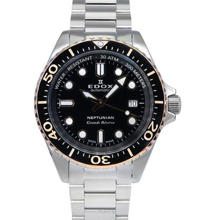 Edox Neptunian Grande Reserve Black Dial Automatic Diver's 80801 3NRM NIR 300M Men's Watch