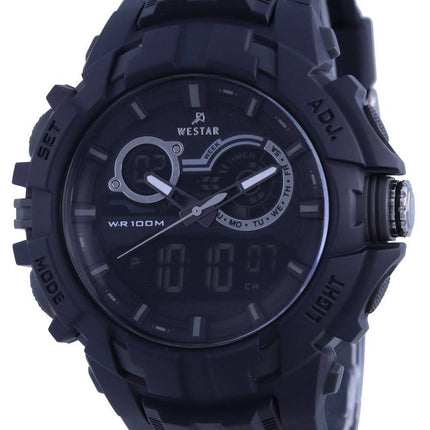 Westar Black Dial Silicon Strap Quartz 85003 PTN 002 100M Mens Watch