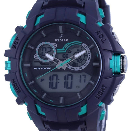 Westar Black Dial Silicon Strap Quartz 85003 PTN 003 100M Mens Watch