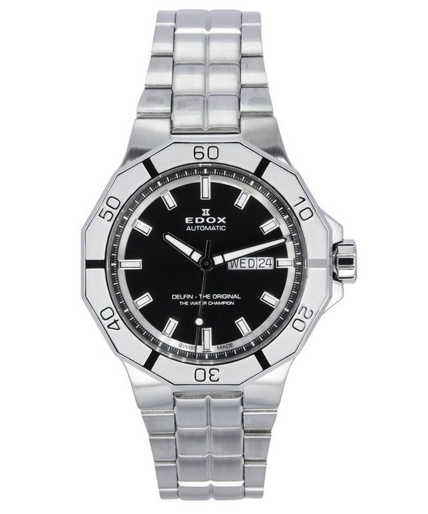 Edox Delfin The Original Day Date Black Dial Automatic Diver's 88008 3M NIN 200M Men's Watch