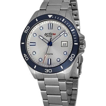 Westar Activ Sports Stainless Steel Silver Dial Quartz 90250SZN101 100M Men's Watch