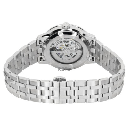 Bulova Sutton Stainless Steel Green Skeleton Automatic 96A329 Men's Watch