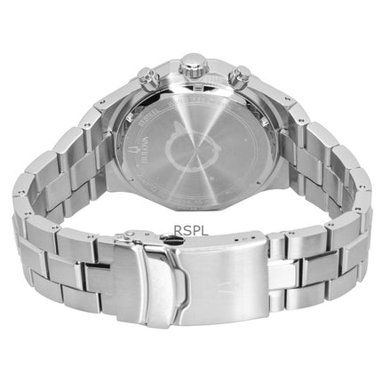 Bulova Octagon Prestige Chronograph Stainless Steel Green Dial Quartz 96B409 100M Men's Watch