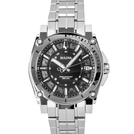 Bulova Icon Precisionist Stainless Steel Black Dial Quartz 96B417 100M Men's Watch