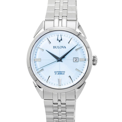 Bulova Sutton Stainless Steel Ice Blue Dial Automatic 96B423 Men's Watch