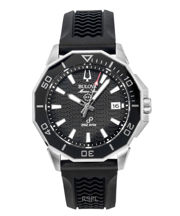 Bulova Marine Star Precisionist Silicone Strap Black Dial Quartz Diver's 96B432 200M Men's Watch