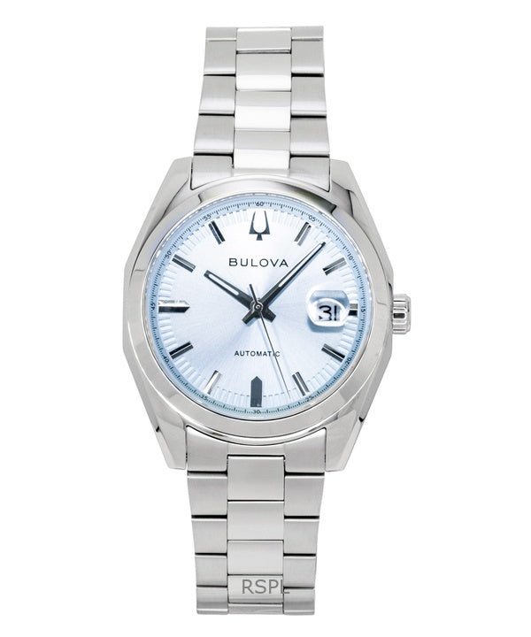 Bulova Surveyor Stainless Steel Light Blue Automatic 96B469 Men's Watch
