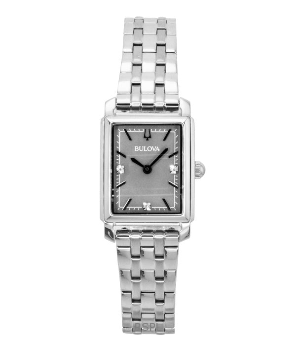 Bulova Sutton Diamond Accents Stainless Steel Grey Mother of Pearl Dial Quartz 96P252 Women's Watch