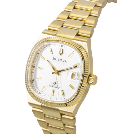 Bulova Super Seville Gold Tone Stainless Steel White Dial Quartz 97B223 Men's Watch