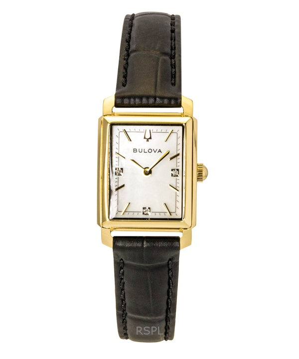 Bulova Sutton Leather Strap Diamond Mother of Pearl Dial Quartz 97P166 Women's Watch
