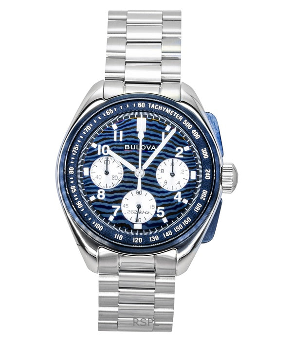 Bulova Lunar Pilot Timascus Chronograph 150th Anniversary Limited Edition Blue Dial Quartz 98A329 Men's Watch