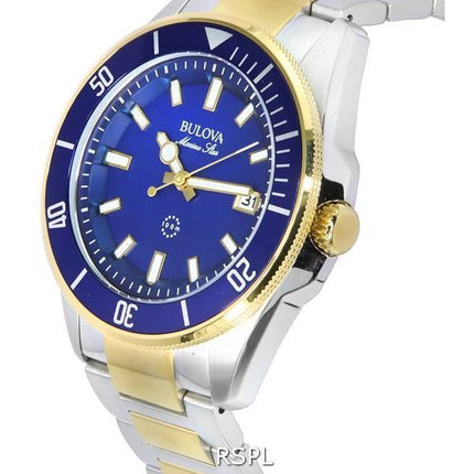 Refurbished Bulova Marine Star Two Tone Bracelet Blue Dial Quartz 98B334 100M Men's Watch