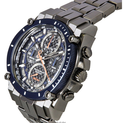 Bulova Icon Precisionist Chronograph Stainless Steel Grey Dial Quartz Diver's 98B343 300M Men's Watch