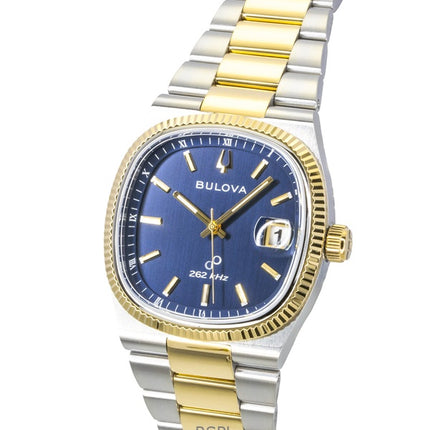 Bulova Super Seville Two Tone Stainless Steel Blue Dial Quartz 98B462 Men's Watch