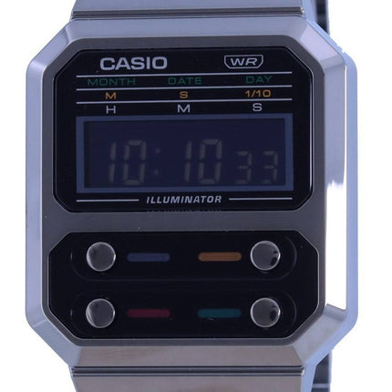 Casio Vintage Youth Digital Stainless Steel A100WEGG-1A A100WEGG-1 Unisex Watch