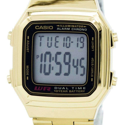 Casio Digital Stainless Steel Alarm Chrono Dual Time A178WGA-1ADF A178WGA-1A Men's Watch