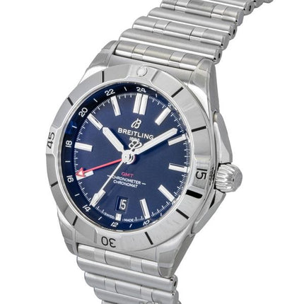 Breitling Chronomat GMT Stainless Steel Black Dial Automatic Diver's A32398101B1A1 200M Men's Watch