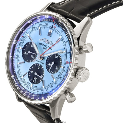 Breitling Navitimer B01 Chronograph Leather Strap Blue Dial AB0138241C1P1 Men's Watch