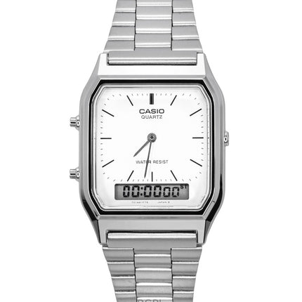 Casio Vintage Dual Time Alarm Quartz Analog Digital AQ-230A-7DMQ AQ230A-7DMQ Unisex Watch
