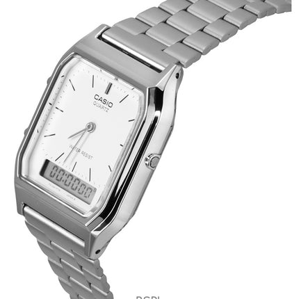 Casio Vintage Dual Time Alarm Quartz Analog Digital AQ-230A-7DMQ AQ230A-7DMQ Unisex Watch