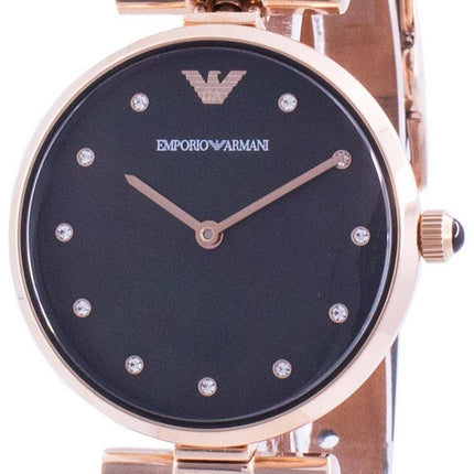 Emporio Armani Gianni T-Bar Black Dial Quartz AR11296 Women's Watch