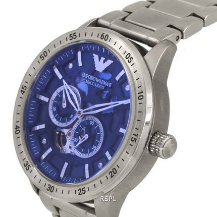 Emporio Armani Stainless Steel Blue Open Heart Dial Automatic AR60052 Mens Watch