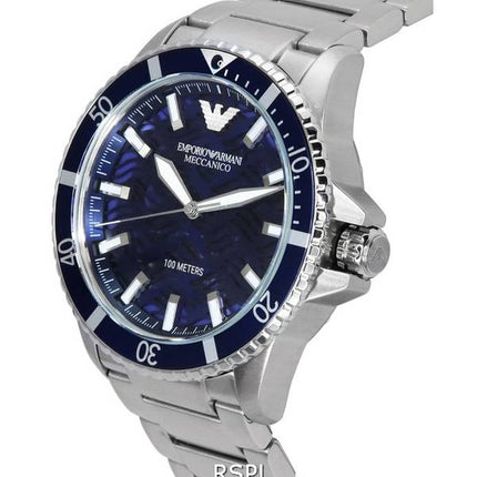 Emporio Armani Meccanico Stainless Steel Blue Dial Automatic AR60059 100M Men's Watch
