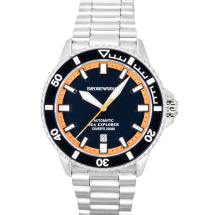 Emporio Armani Sea Explorer Stainless Steel Blue Dial Diver's Automatic AR60090 200M Men's Watch
